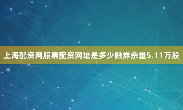 上海配资网股票配资网址是多少融券余量5.11万股
