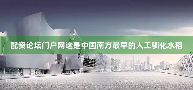 配资论坛门户网这是中国南方最早的人工驯化水稻